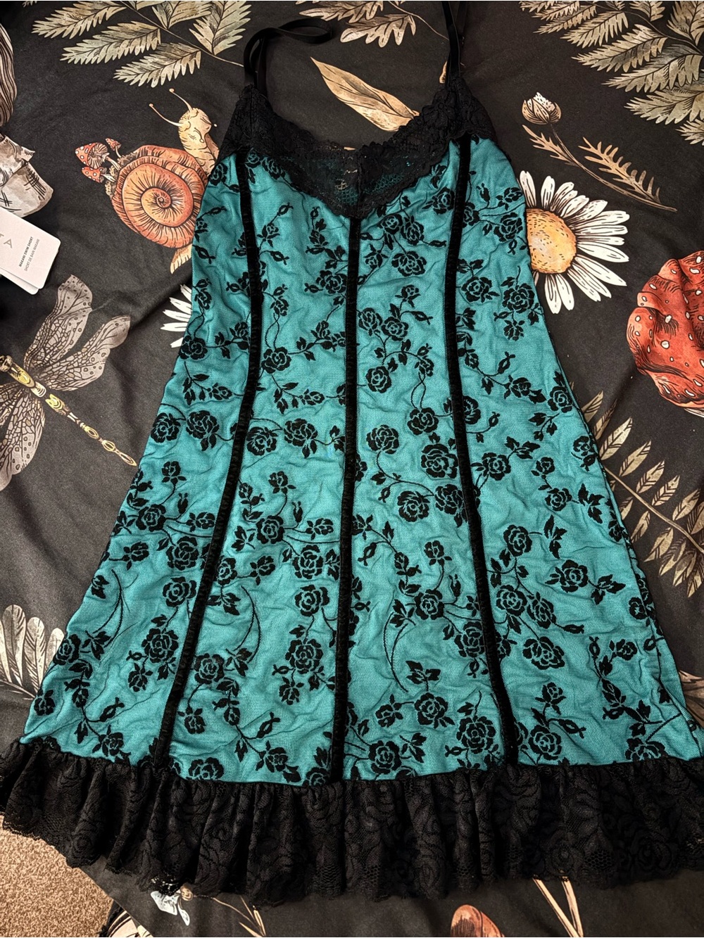 Vintage Wet Seal Dress in Teal Y2K Lace